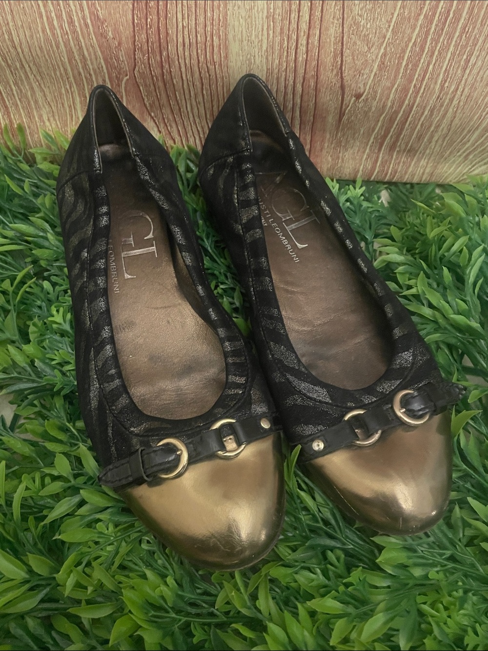AGL Women’s Zebra Print Cap Toe Ballet Flats